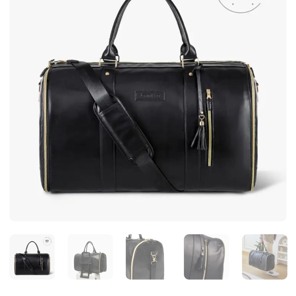 Black Leather Duffel Bag